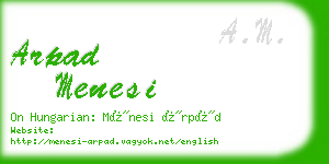 arpad menesi business card